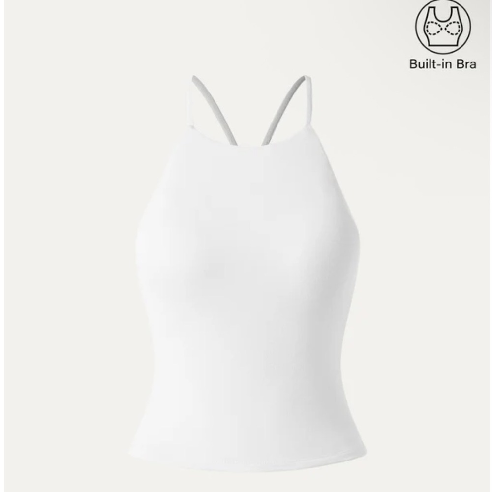 OGL White Crop Top with Built-in Bra